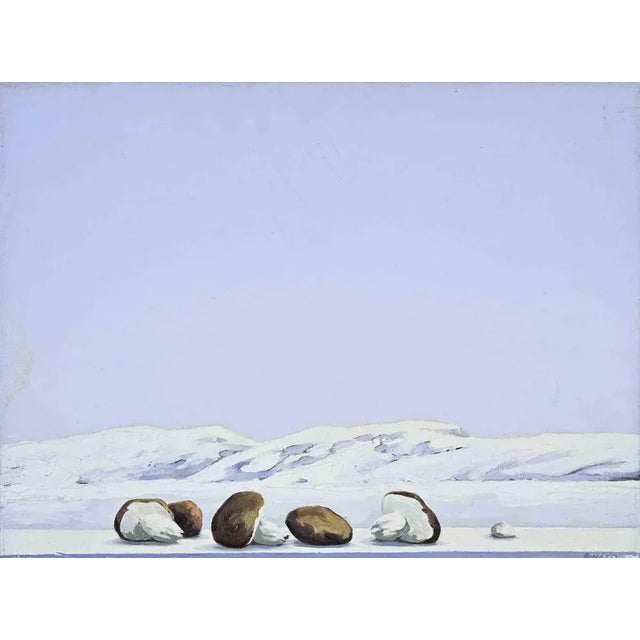 1980s Gino Guida, The First Snowfall, Oil Painting, 1980s For Sale - Image 5 of 5