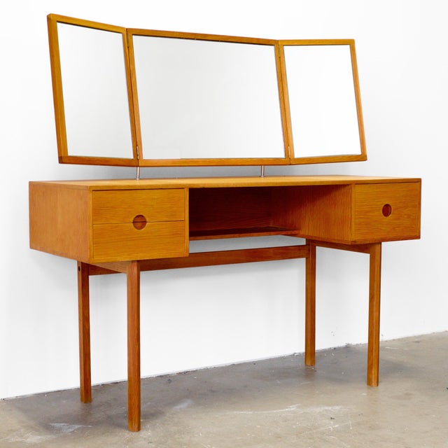 Aksel Kjersgaard 1950s Aksel Kjersgaard Vanity With Mirror Designed by Kai Kristiansen, Attributed For Sale - Image 4 of 11