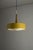 Gold Mustard Yellow Pendant Lamp with Teak Accent and Grid Diffuser, 1960s For Sale - Image 8 of 9