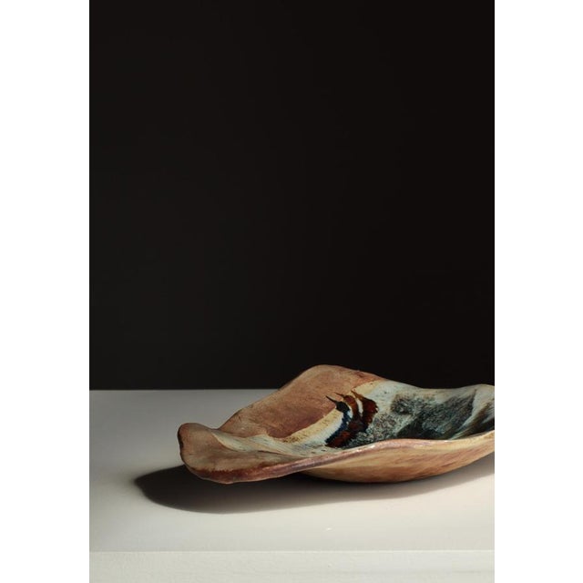 Ceramic Large Scandinavian Modern Stoneware Dish by Conny Walther, 1960s For Sale - Image 7 of 14