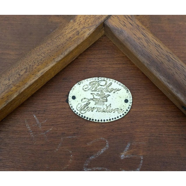 Two Tier Black Lacquer & Walnut Square End Side Center Table Stand Juhl Baker For Sale - Image 10 of 13