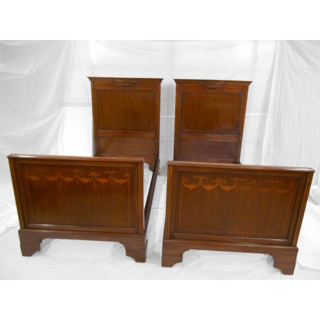 French Style Inlaid Twin Beds A Pair Chairish