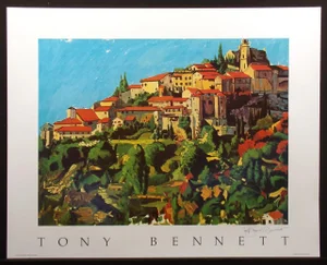 1985 "South of France" Landscape Hand Signed Poster by Tony Bennett