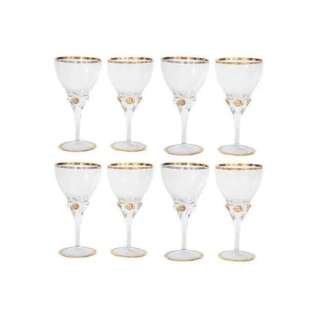 Gold Rimmed Wine Glasses Set of 8 Chairish