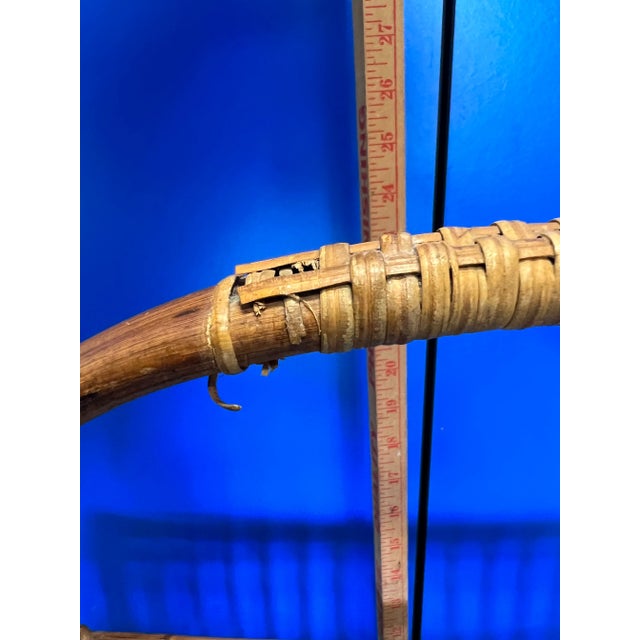 Brown MidCentury Modern Rattan Magazine Rack For Sale - Image 8 of 10