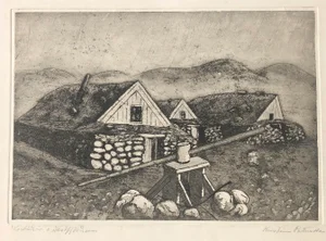 1980s European Village Etching