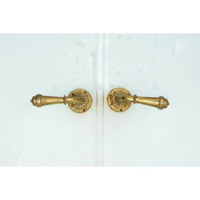 Art Deco Pair of American Art Deco Revival Etched Frosted Glass Doors by Dennis Abbe For Sale - Image 3 of 18