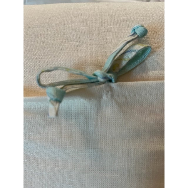 Textile Betsy Textiles Hourglass in Turquoise Linen Down Filled Pillow For Sale - Image 7 of 7