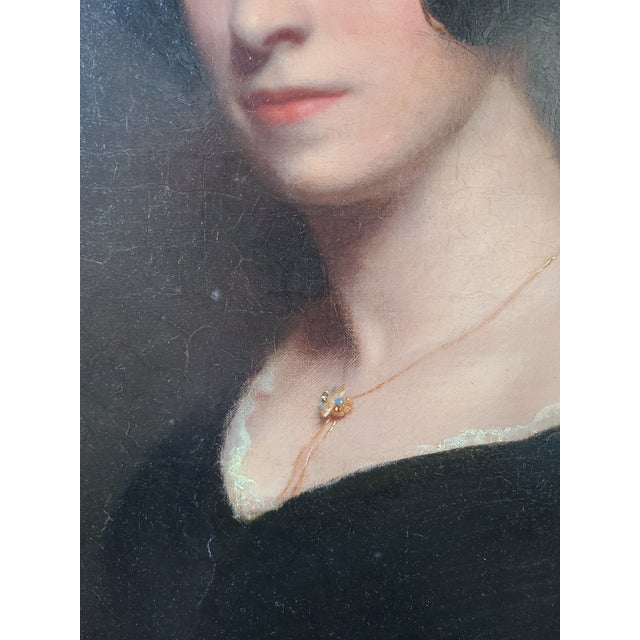 Mid 19th Century Antique 19th Century Oil Painting Portrait of Princess Marie Amelie of Baden For Sale - Image 5 of 17