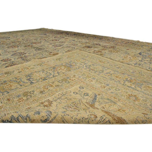 Late 19th Century Antique Persian Mashhad Rug - 11'00 X 16'00 For Sale - Image 4 of 4