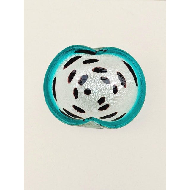 Murano Blown Glass Trinket Dish with Silver Inlays from Vetri Murano, Italy, 1960 For Sale - Image 6 of 9