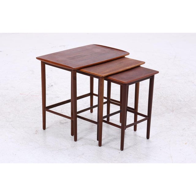Mid-Century Danish Teak Nesting Tables, Set of 3 For Sale - Image 11 of 13