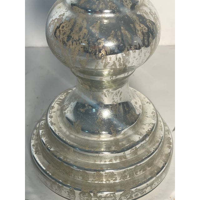 Vintage Mercury glass 18” tall candlestick.