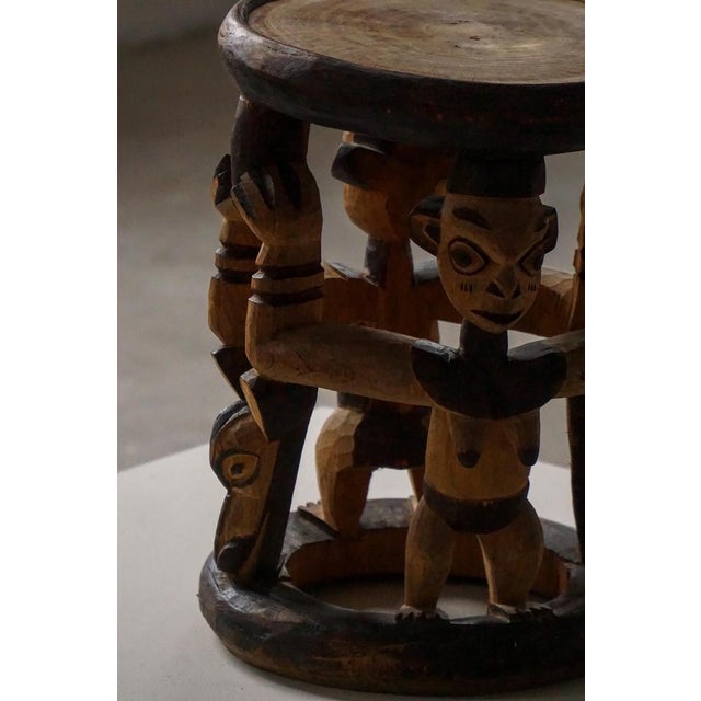 Mid-20th Century African Carved Hardwood Stool, 1950s For Sale - Image 3 of 18