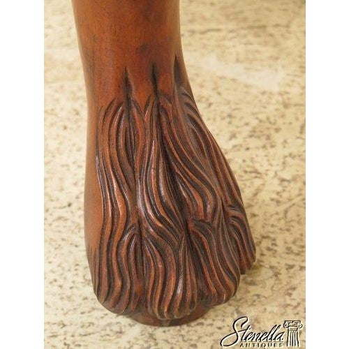 Lion Carved Mahogany Round Center Table With Glass Top For Sale In Philadelphia - Image 6 of 9