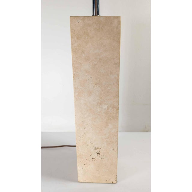 Late 20th Century Mid-Century Modern Polished Travertine Limestone Stone Table Lamp For Sale - Image 5 of 10
