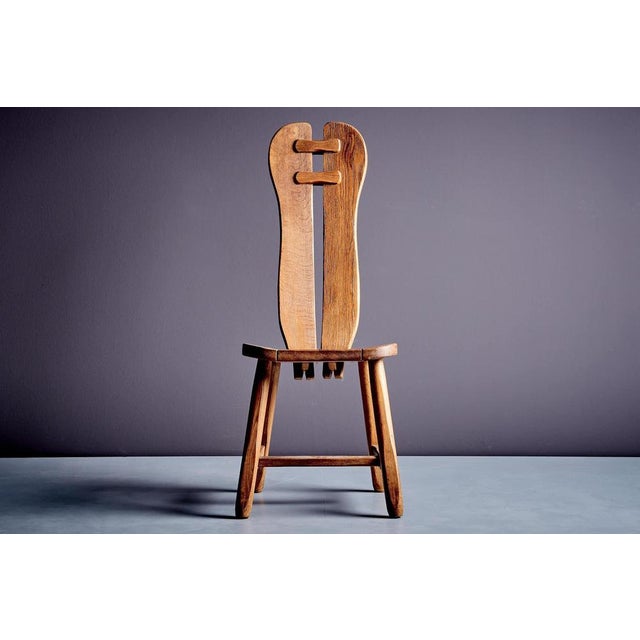 Brutalist Oak Dining Table and Chairs, 1970s, Set of 6 For Sale - Image 11 of 18