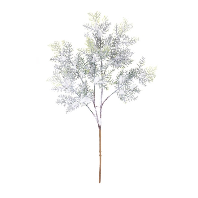 Rustic Flocked Cedar Branch (Set of 12) For Sale - Image 3 of 4