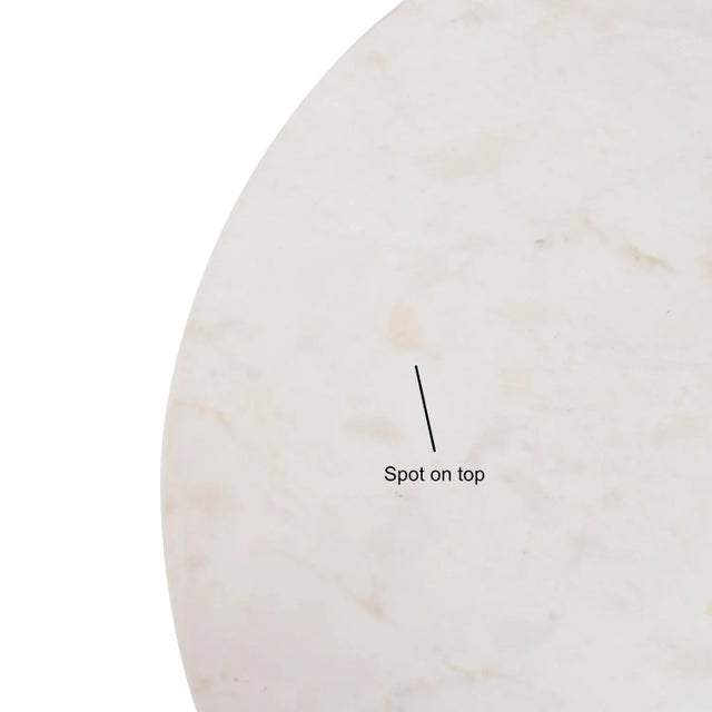 White Eames for Herman Miller Round White Marble Coffee Table on Aluminum Base For Sale - Image 8 of 10