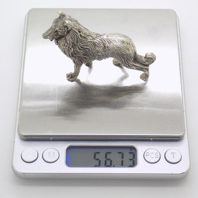 Vintage Italian Handmade Silver Large Collie Dog Figurine, Florence, 1970s For Sale - Image 10 of 13