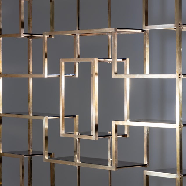 Modern Kim Moltzer Modernist Brass Etagere For Sale - Image 3 of 9