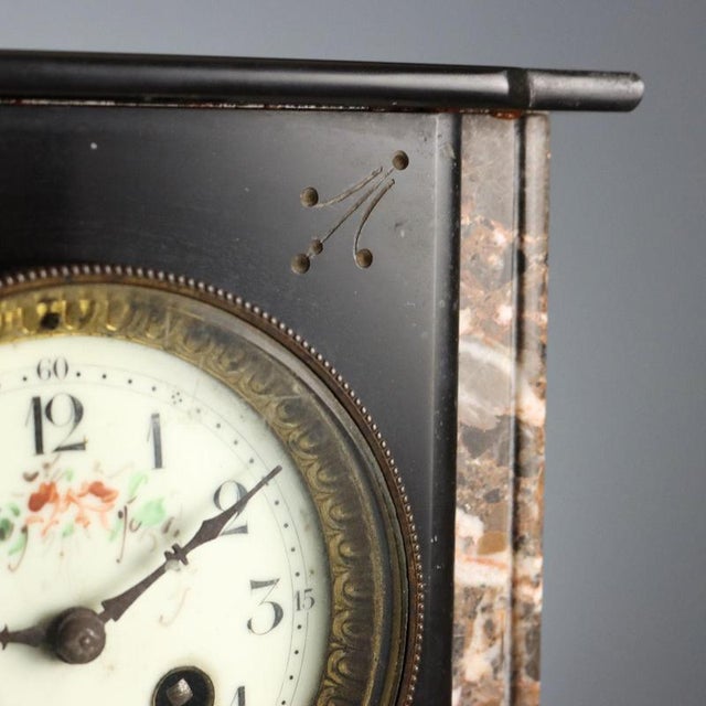 Black Marble Table Clock For Sale - Image 5 of 11
