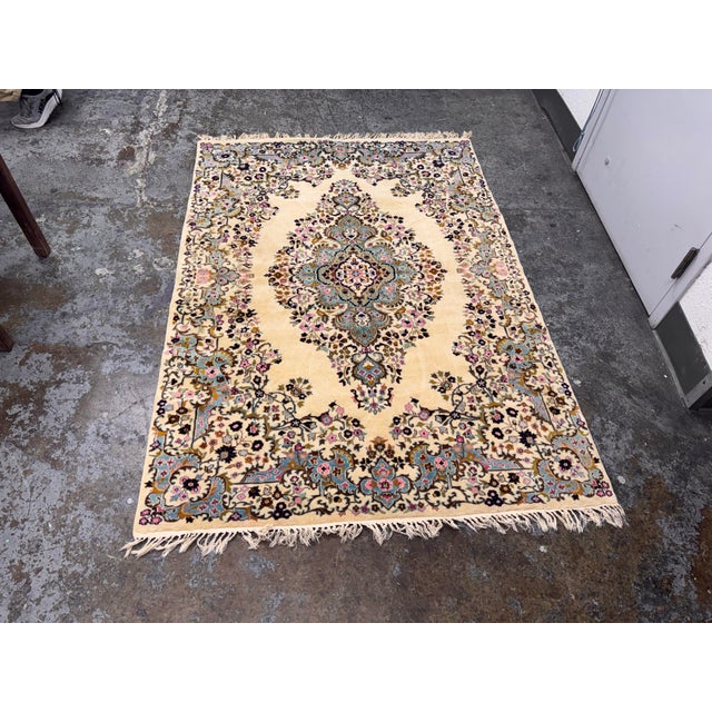 4ft 3in X 6ft 1in Hand Woven Aubusson Area Rug For Sale - Image 4 of 12