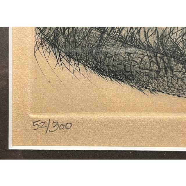 1970s Vintage Christine McGinnis "Opossum" Limited Edition 52/300 Etching Signed For Sale - Image 5 of 9