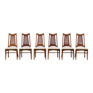1960s Liberty Chair Co. Mid-Century Modern Cane Back Dining Chairs – Set of 6 For Sale