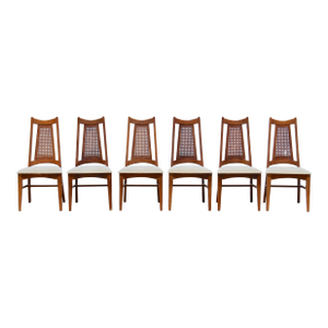 1960s Liberty Chair Co. Mid-Century Modern Cane Back Dining Chairs – Set of 6