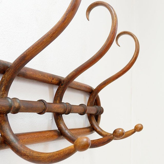 Bentwood Wall-Mounted Coat Rack For Sale - Image 3 of 12