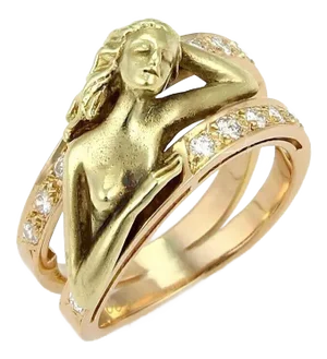 Carrera Y Carrera Diamond 18k Multi Tone Gold Woman Ring - Size 5.5