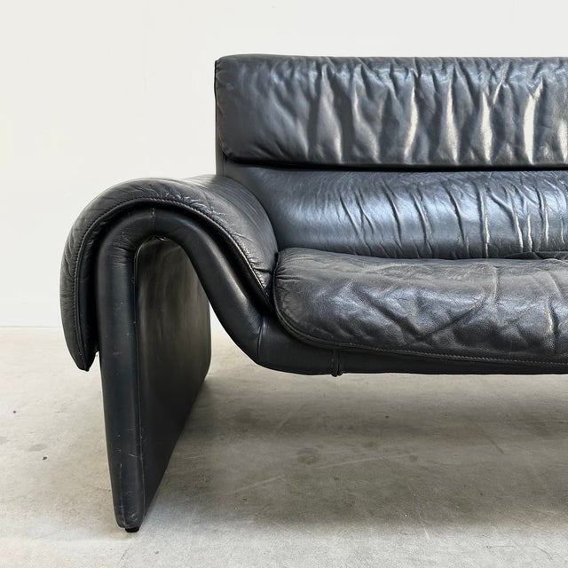 DS 2011 2-Seater Sofa in Black Leather from de Sede, Switzerland, 1980s For Sale - Image 6 of 10