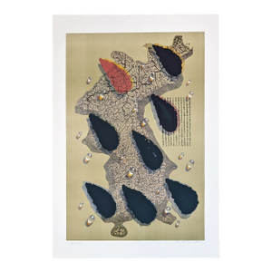 1988 "Water Drops" Kim Tschang-Yeul Hand Signed Silkscreen for Seoul Korea Olympics