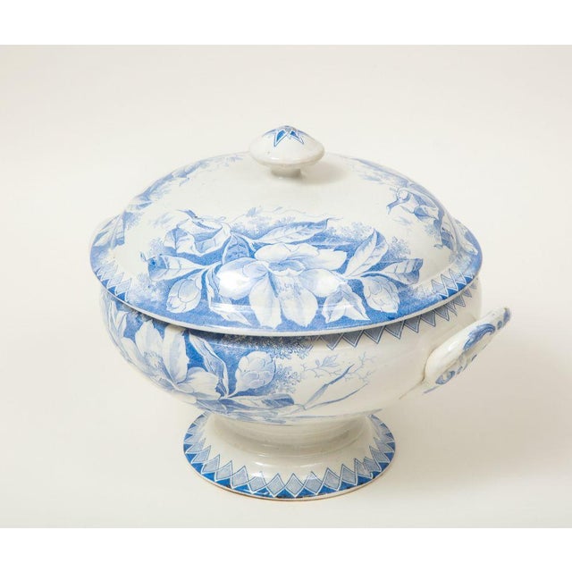 Blue Late 19th Century Traditional Creil-Montereau Blue and White Faience Transferware Covered Tureen For Sale - Image 8 of 11