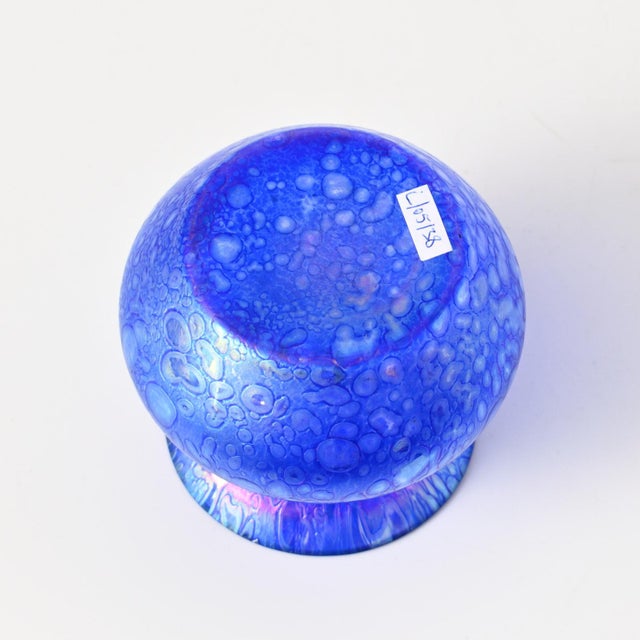 Blue Iridescent Glass Vase from Heron Glass, 1990s For Sale - Image 6 of 8