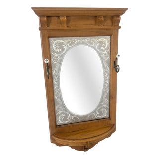 Vintage Mirror with Hangers and Shelf, 1965 For Sale