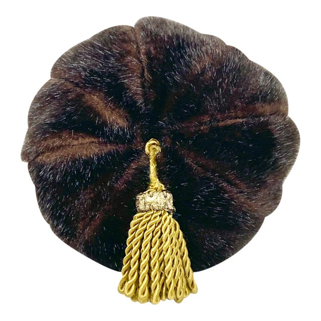Early 21st Century Faux Fur Round Pillow For Sale