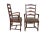 4 vintage country French dining chairs, circa late 20th century. Attributed to Guy Chaddock. Features a distressed oak...