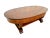 Wood Antique Oval Coffee Table Tiger Oak Center Drawer Shelf American Empire Style For Sale - Image 7 of 16