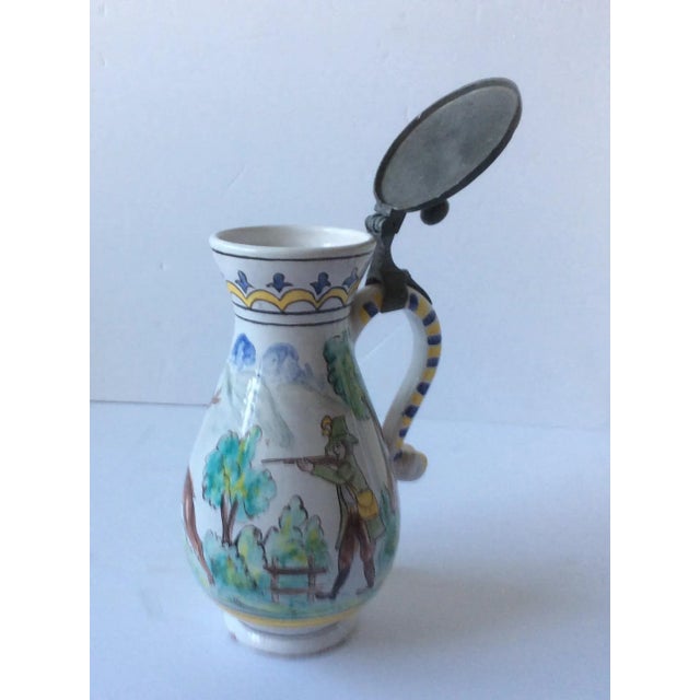 Faience Polychrome Decorated Beer Stein For Sale - Image 9 of 11