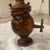 Russian Vintage Wooden Samovar, dark lacquer with a floral design. For decorative use!