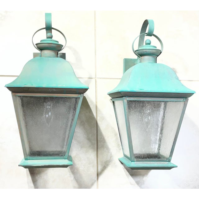 Metal Pair of Vintage Solid Brass Wall Lanterns - Timeless Elegance for Your Home For Sale - Image 7 of 18