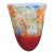 Large Glass Nuvo Lithuanian Art Glass Vase in Red Multicolor Confetti Finish For Sale