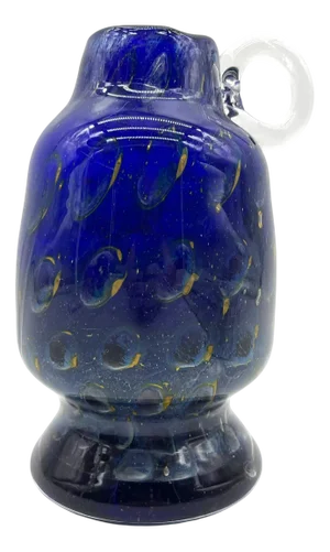 Peacock Eye Vase in Royal Blue Glass from Eisch, 1960s