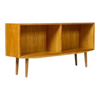 Danish Modern / Mid Century White Oak Low Bookcase / Lp Storage — Brouer For Sale
