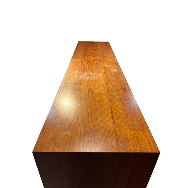 (Attributed/Styled After) Svend Aage Larsen for Faarup Møbelfabrik Mid Century Danish Teak Tambour Door Credenza For Sale - Image 9 of 12