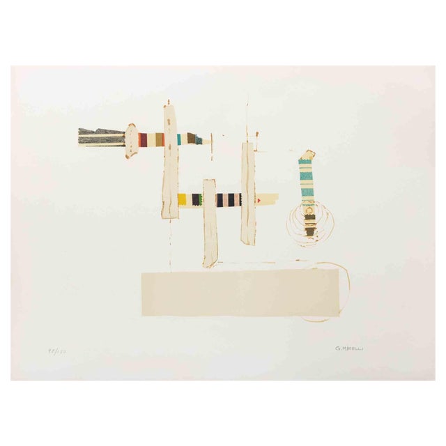 Giulio Marelli, Totem, Lithograph, 1970s For Sale