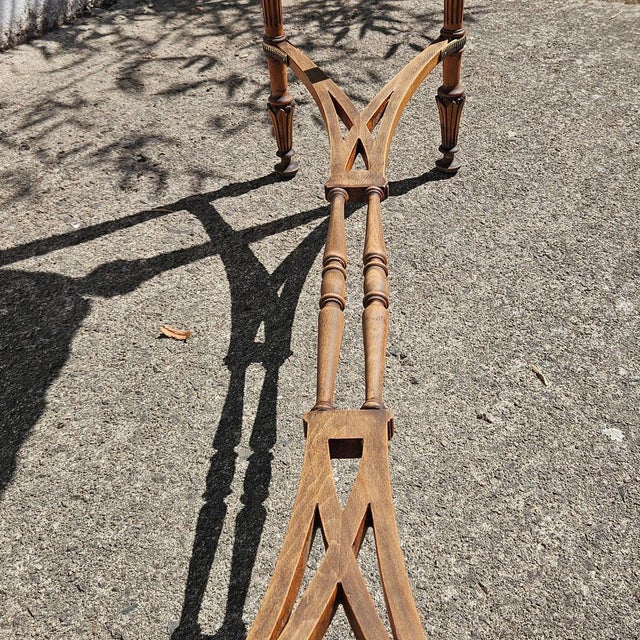 19th Century Louis XVI Handcarved Walnut Console Table with Burlwood Inlay For Sale - Image 14 of 18