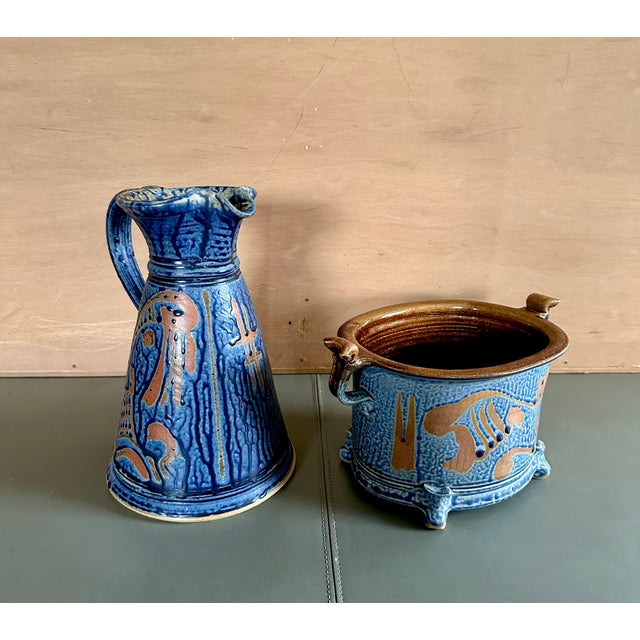Ceramic Art Jug and Pot by Friedemann Henschel for Töpfergut Panschenhagen, Germany, 1990s, Set of 2 For Sale - Image 16 of 18